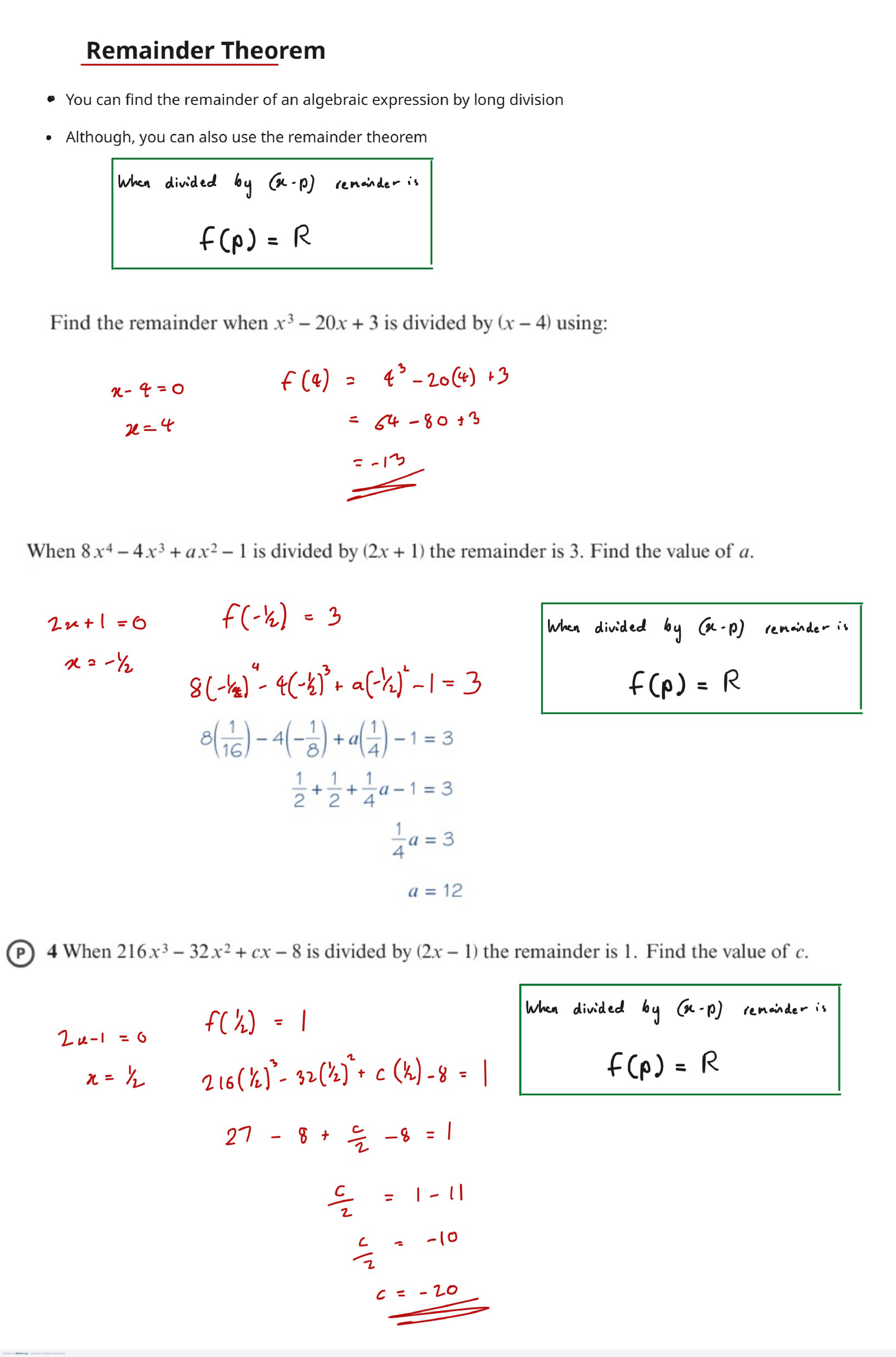 Remainder Theorem
