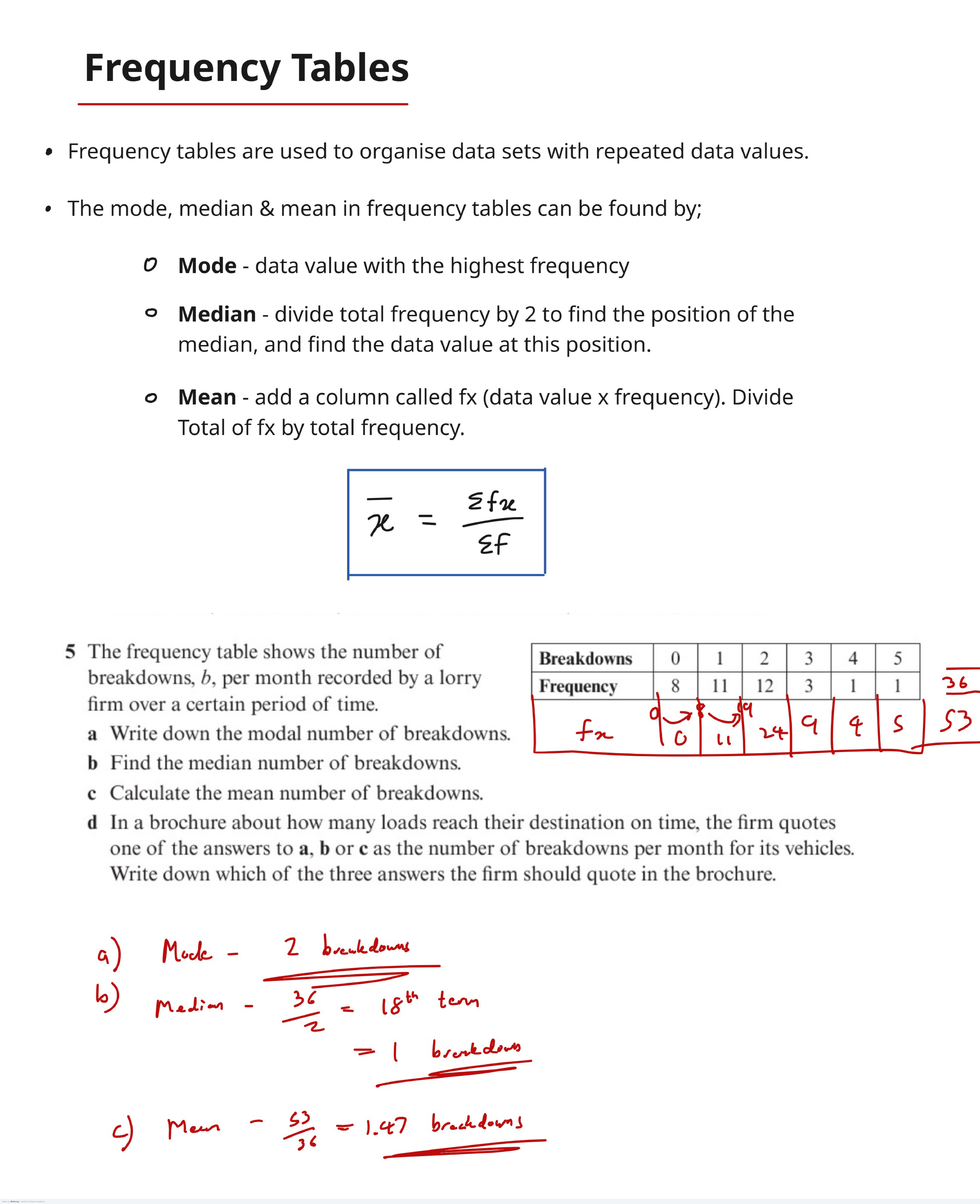 Frequency Tables